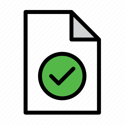 Document, approved, check, checkmark, complete, done, save icon - Download on Iconfinder