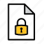 document, file, lock, locked, padlock, protection, security 