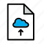 document, file, format, arrow, cloud, upload 