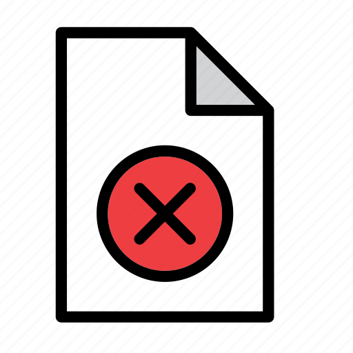 Document, file, cancel, cross, delete, error, remove icon - Download on Iconfinder