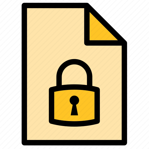 Document, file, lock, locked, padlock, save, security icon - Download on Iconfinder