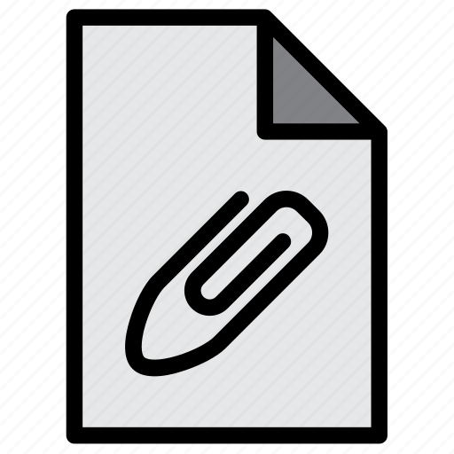 Attach, attached, attachment, document, fastener, file, paperclip icon - Download on Iconfinder