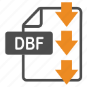 dbf, document, download, extension, file, format