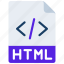 html, file, document, filetype, programming 