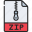 zip, file, document, filetype, compressed 