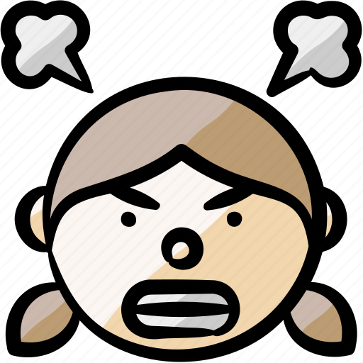 Girl, mad, angry, anger, rage, fury icon - Download on Iconfinder