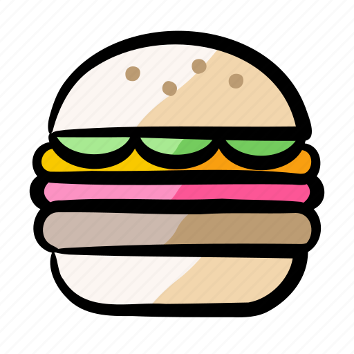Double cheese burger, fast food, junk food, culinary, menu icon - Download on Iconfinder