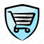 shopping cart, security, protection, safety, shield 