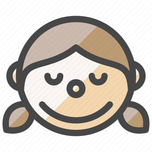 Girl, face, calm, relax, peaceful, expression icon - Download on Iconfinder