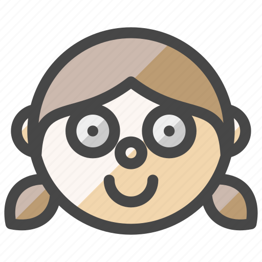 Girl, concern, curious, interested, expression, emoji icon - Download on Iconfinder