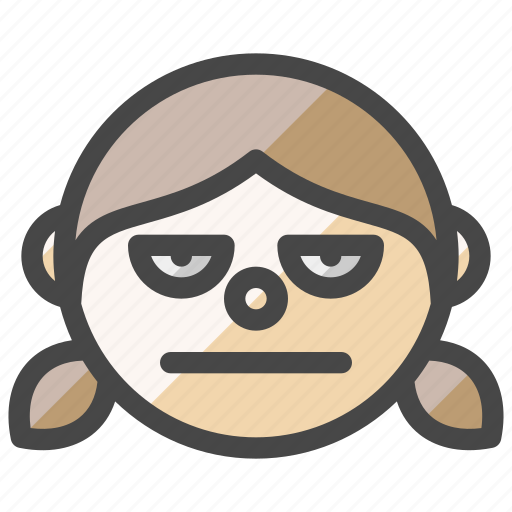 Girl, face, annoyed, not interesting, bored, emoji icon - Download on Iconfinder
