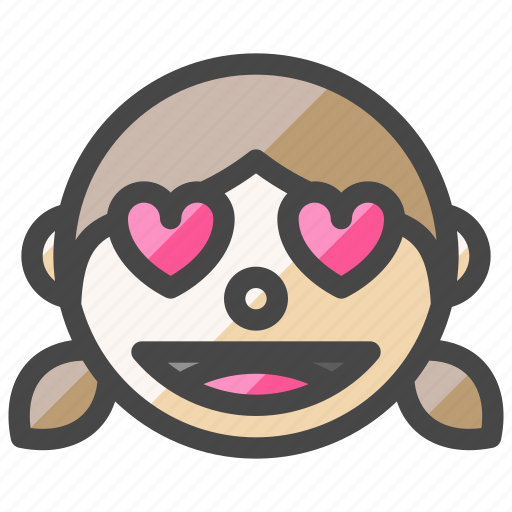 Girl, hearts, love, like, fascinated, admirer icon - Download on Iconfinder