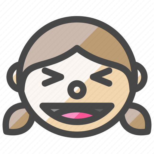 Girl, face, lol, laugh out loud, laugh, laughter icon - Download on Iconfinder