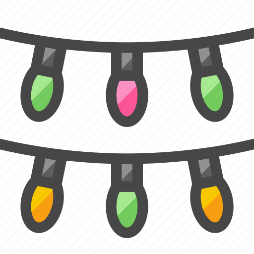 Bulbs, lights, cables, lighting, bright, decoration, party icon - Download on Iconfinder