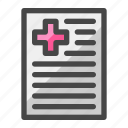 file, red cross, medical history, report, document, medical, health