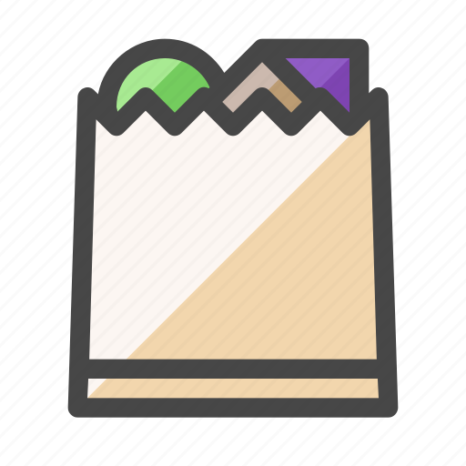 Paper bag, trading, grocery, shopping, supermarket icon - Download on Iconfinder