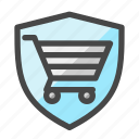 safety, shopping cart, security, shield, protection
