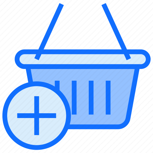Basket, shopping, ecommerce, shop, plus icon - Download on Iconfinder