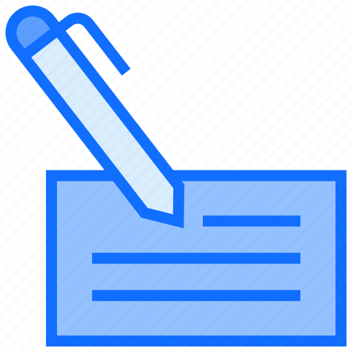 Write, pen, paper, signature, cheque icon - Download on Iconfinder
