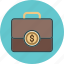 business, circle, coin, currency, dollar, finance, insurance, job, money, online, portfolio, sign, suitcase 