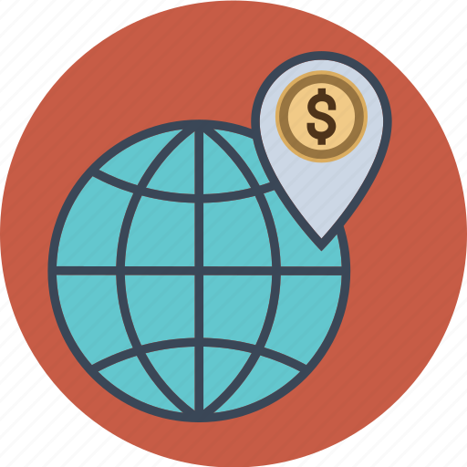 Business, dollar, earth, finance, globe, location, map icon - Download on Iconfinder