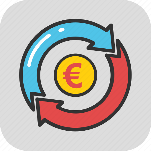 Business growth, currency arrows, debt fund, euro exchange, money marketing icon - Download on Iconfinder