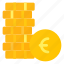 change, coins, euro, finance, money, stack 