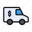 banking, dollar, money, truck, vehicle 