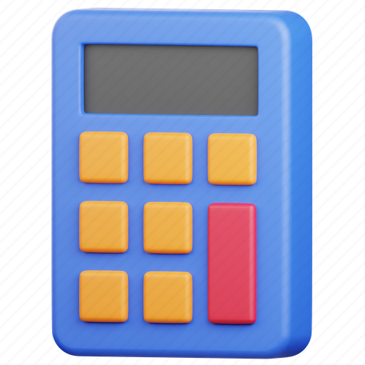 Calculator, calculation, calculate, accounting, math, mathematics, finance 3D illustration - Download on Iconfinder
