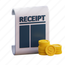 receipt, report, finance, payment, chart, analytics, cash, graph, currency 