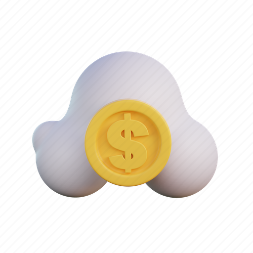 Cloud, money, finance, currency, forecast, dollar, cash 3D illustration - Download on Iconfinder