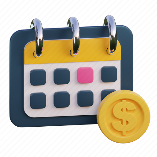 Fiscal, year, finance, cash, dollar, tax, money 3D illustration - Download on Iconfinder