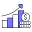 investment, growth, analytics, coin, chart, diagram 