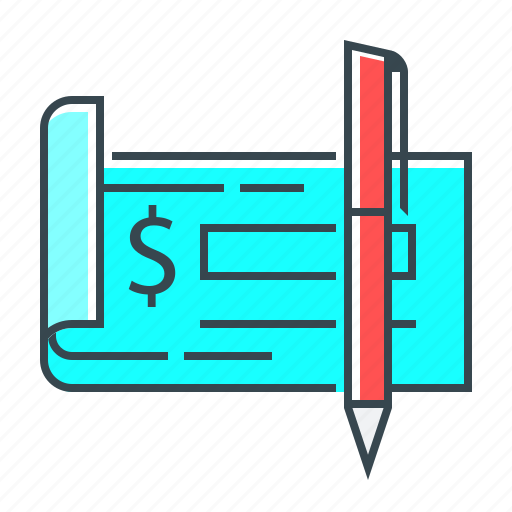 Bank, bank check, check, banking, pen icon - Download on Iconfinder