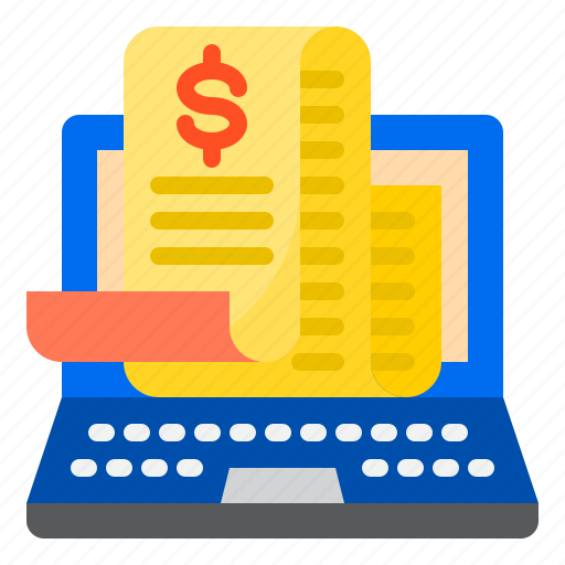 Receipt, bill, money, finance, laptop icon - Download on Iconfinder