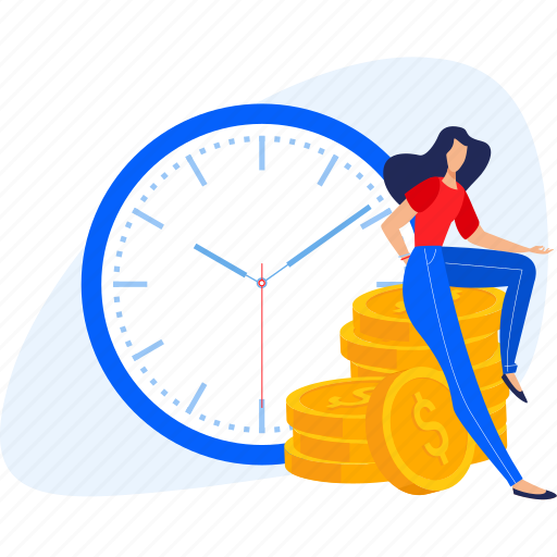 Banking, business, finance, money, payment, people, time illustration - Download on Iconfinder