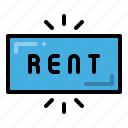 rent, button, rental, property