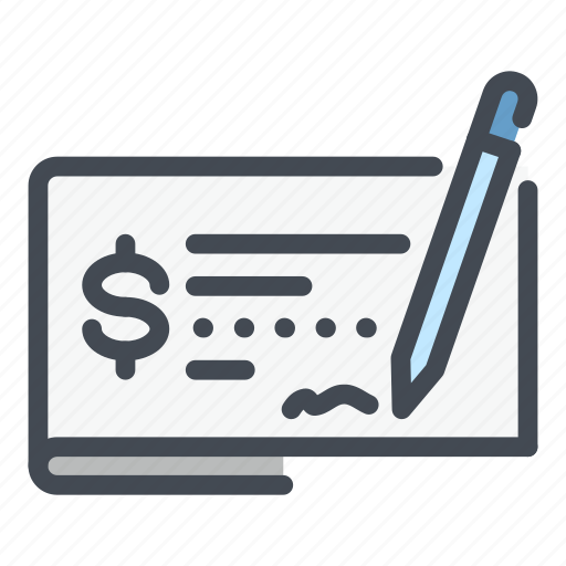 Cheque, payment, money, pay, finance, pen, banking icon - Download on Iconfinder