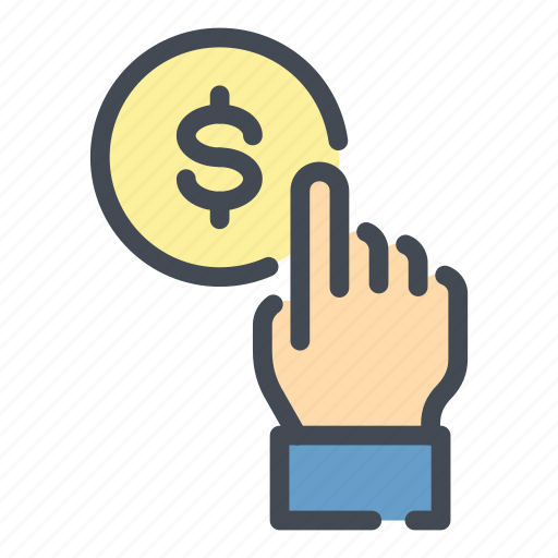 Hand, pick, coin, dollar, pay, payment icon - Download on Iconfinder