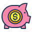 finance, invest, money, pig, safe, save 