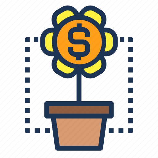 Dollar, flower, grow, interest, invest, money icon - Download on Iconfinder