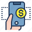 digital, finance, hand, mobile, money, phone, wallet 