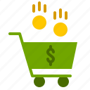 buy, cart, coin, finance, shop