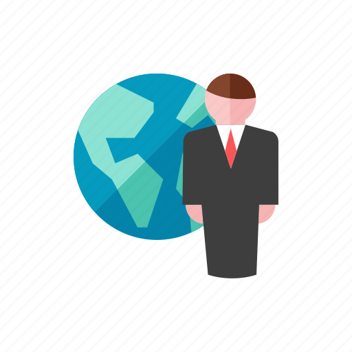 Businessman, globe icon - Download on Iconfinder