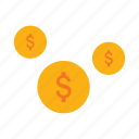 business, coins, currency, dollar, flat icon, money 