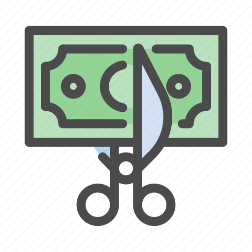 Cut, finance, money, crisis, dollar, scissors icon - Download on Iconfinder