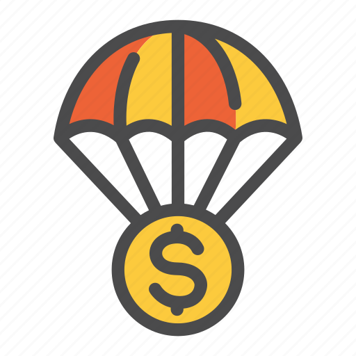 Coin, money, parachute, fall, finance icon - Download on Iconfinder