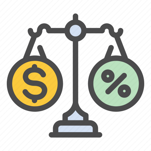 Scale, percent, economy, finance, money, balance icon - Download on Iconfinder
