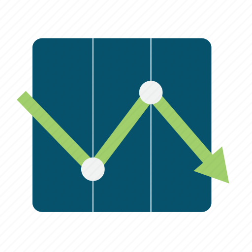 Arrow, costs, down, expences, graph, investment, loss icon - Download on Iconfinder