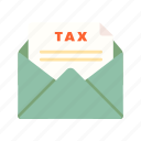 envelope, financial, invoice, letter, note, taxes